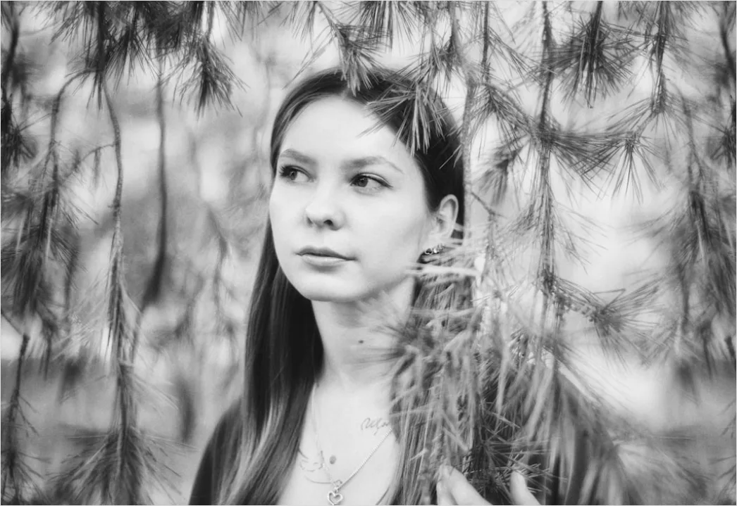 Detail Artistic Portrait Double Exposure Nature And Number 9