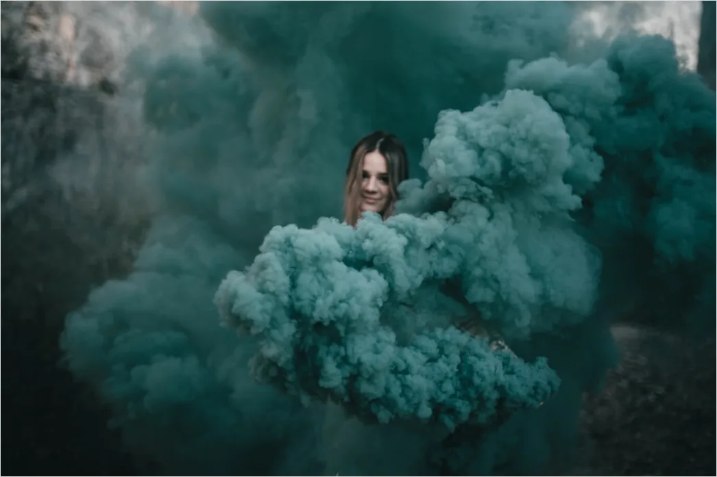 Detail Artistic Portrait Woman Smoke Color Dramatic Number 2