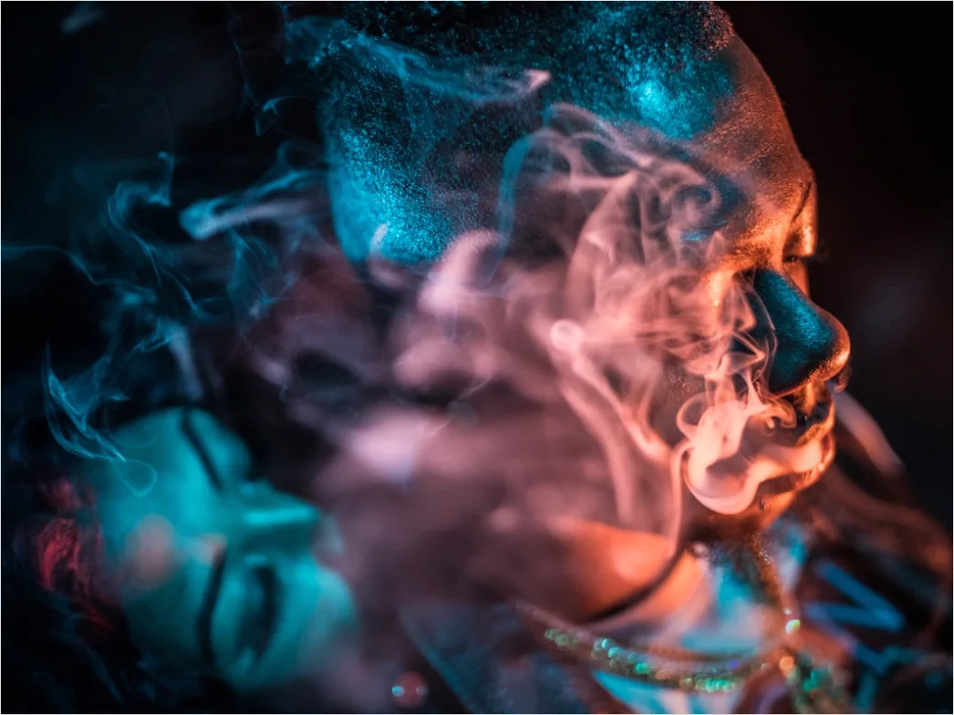 Detail Artistic Portrait Woman Smoke Color Dramatic Number 3