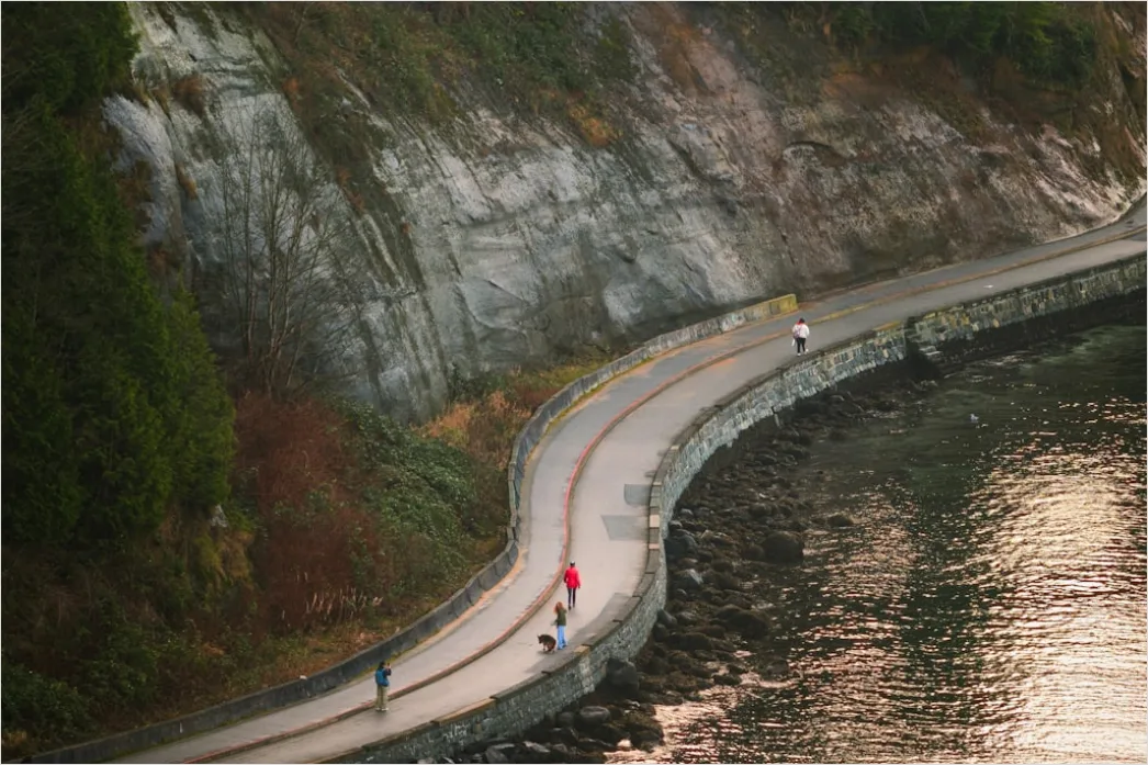 Biker Riding On Coastal Road Aerial View 1ac2