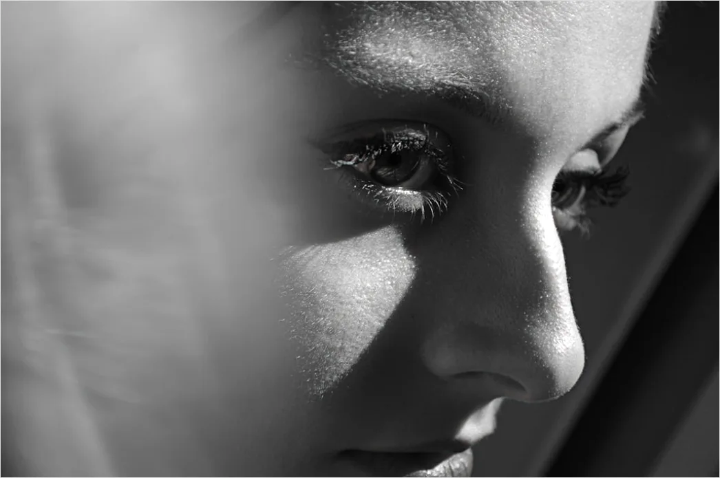 Detail Braut Portrait Schleier Nahaufnahme Natürliches Licht Number 14