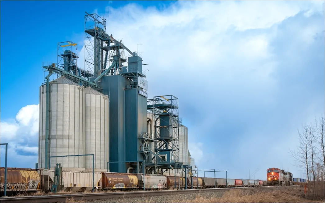 Bulk Carrier Ship Loading Grain At Terminal 04b7