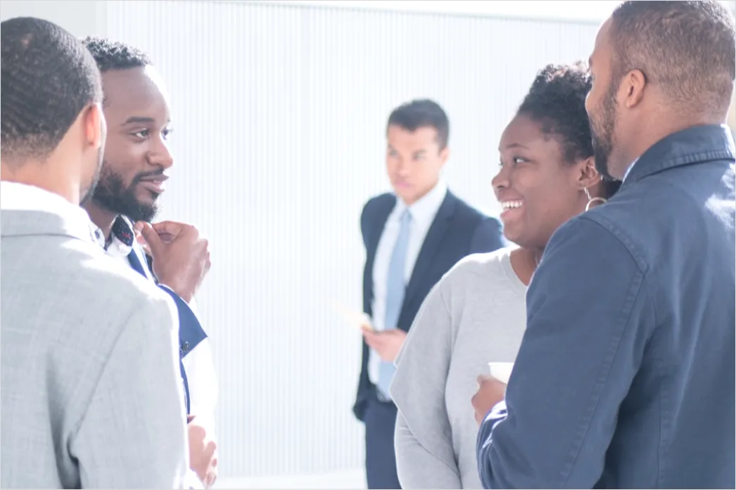 Detail Business Portrait Diverse Team Standing Together Number 16