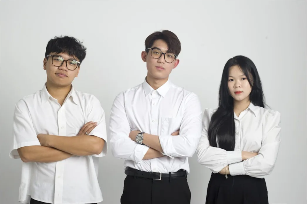 Detail Business Portrait Diverse Team Standing Together Number 4