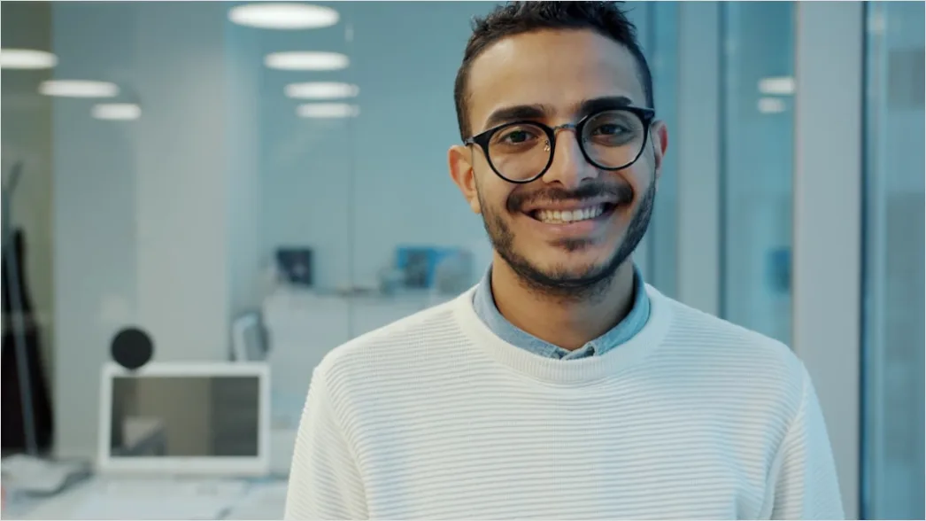 Detail Business Portrait Man Smiling Arms Crossed Office Number 17
