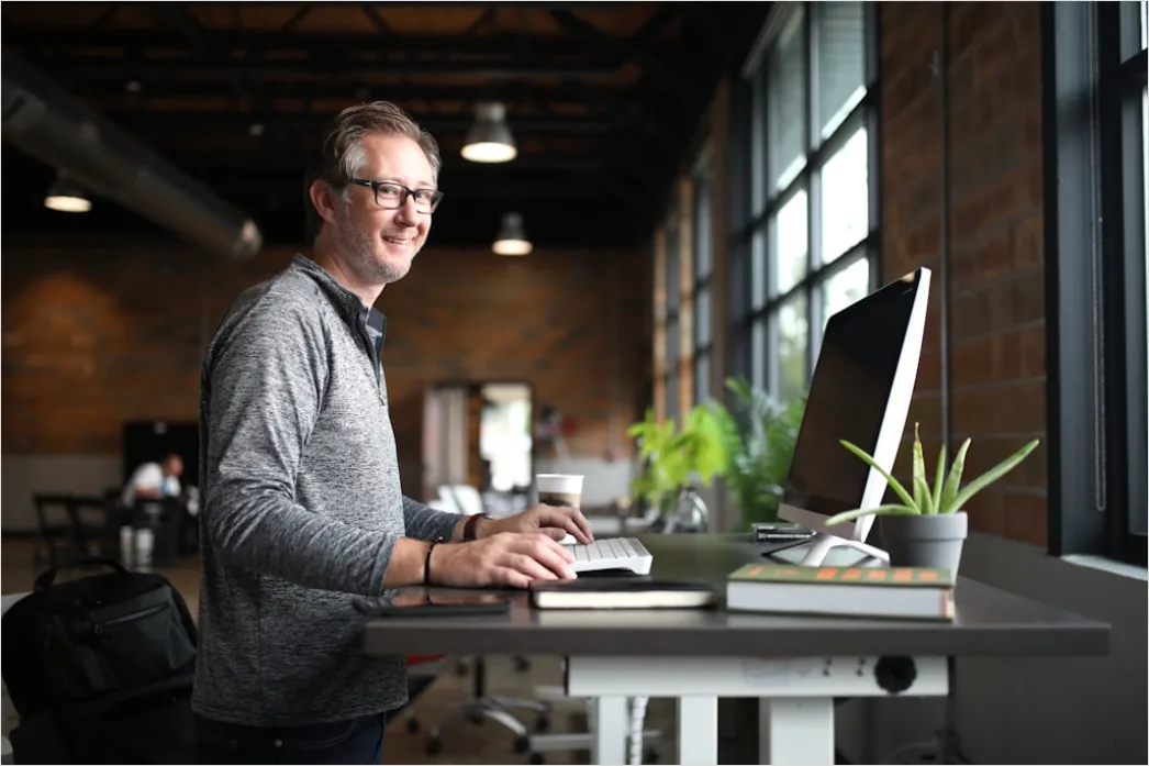 Detail Business Portrait Man Smiling Arms Crossed Office Number 20