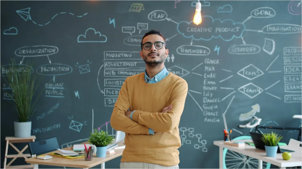 Detail Business Portrait Man Smiling Arms Crossed Office Number 6