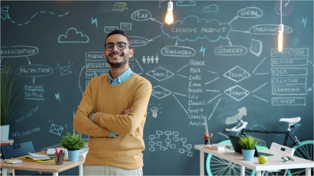 Detail Business Portrait Man Smiling Arms Crossed Office Number 7