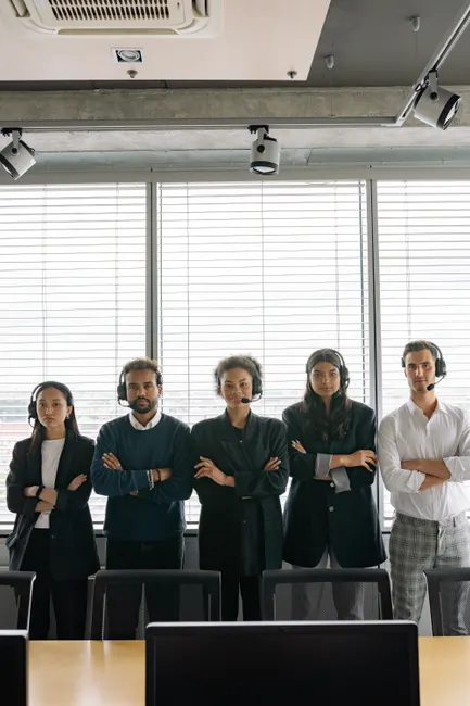 Detail Business Team Portrait Diverse Group Office Setting Number 14