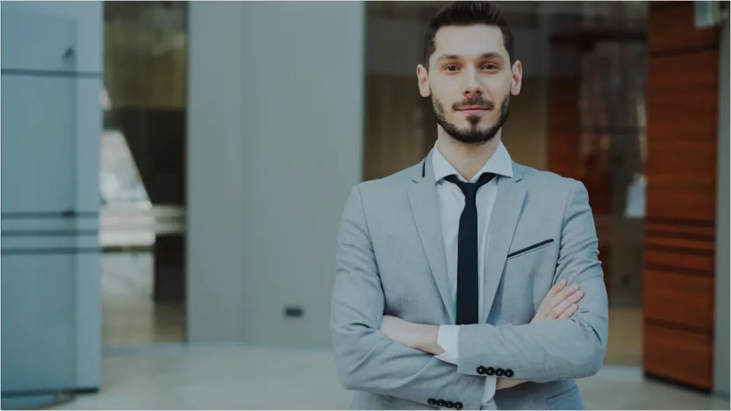 Businessman Man Portrait Modern Office Background 4bf6