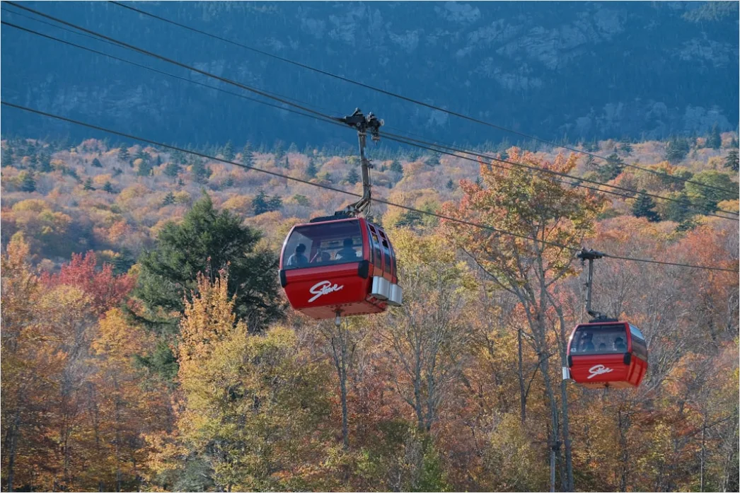 Detail Cable Car Ascending Mountain Scenic Route Number 14