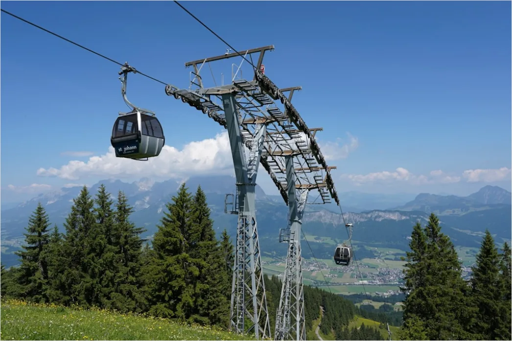 Detail Cable Car Ascending Mountain Scenic Route Number 16