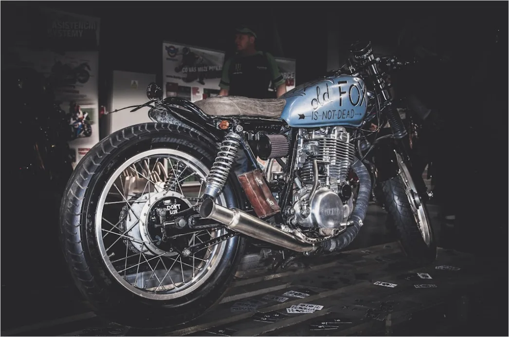 Detail Cafe Racer Custom Motorcycle Detail Close Up Number 15