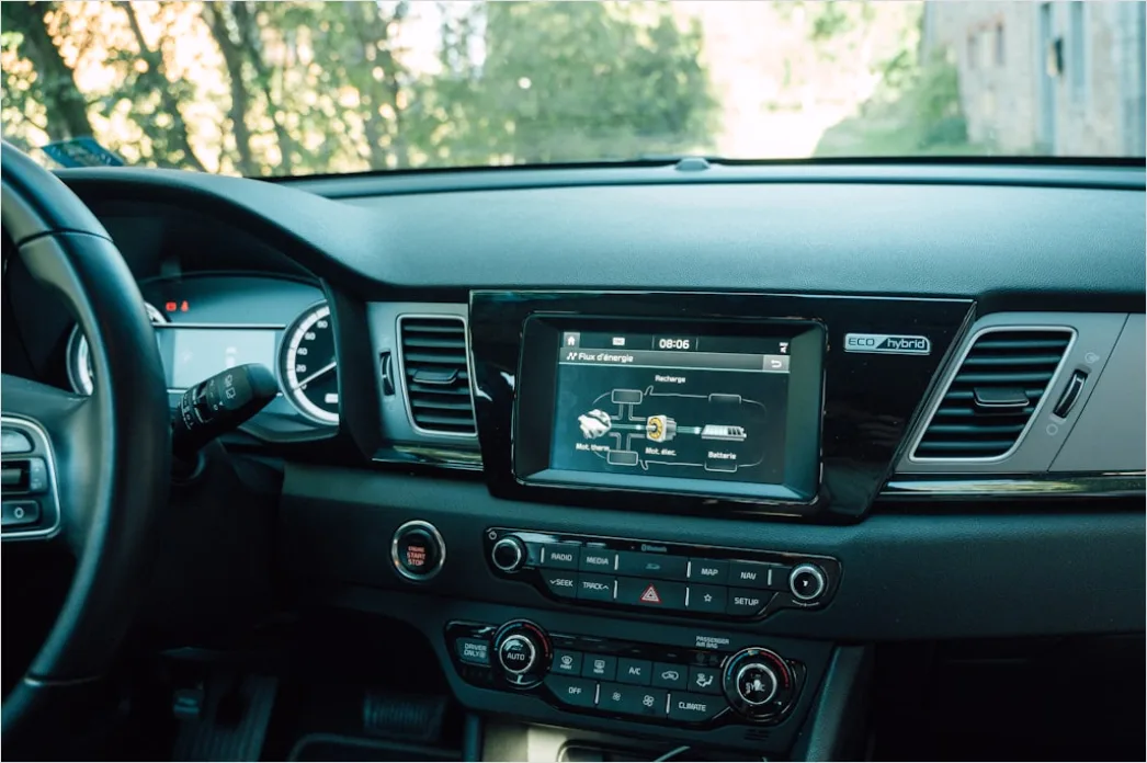 Detail Car Navigation System Touchscreen Close Up Number 10
