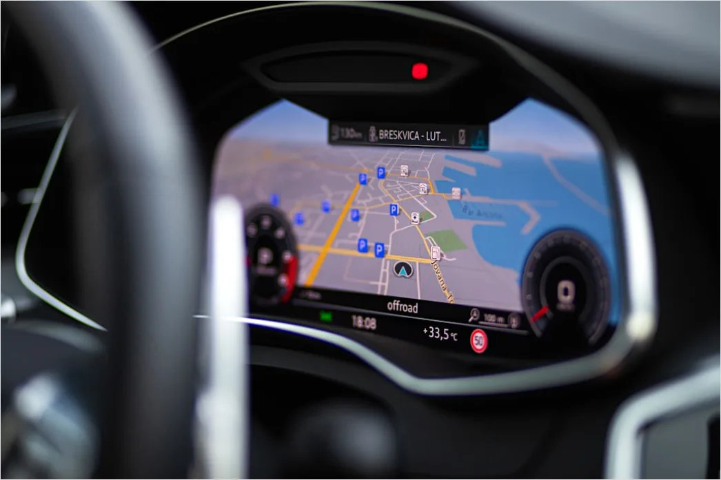 Detail Car Navigation System Touchscreen Close Up Number 12