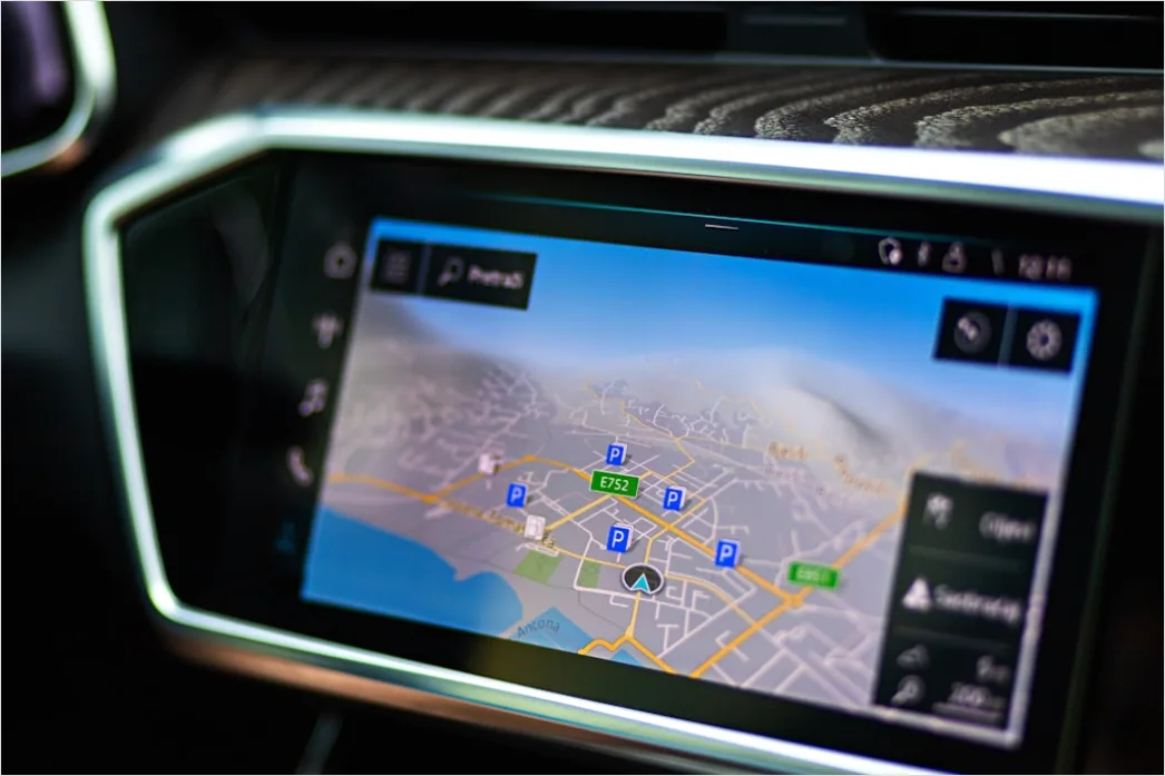 Detail Car Navigation System Touchscreen Close Up Number 13