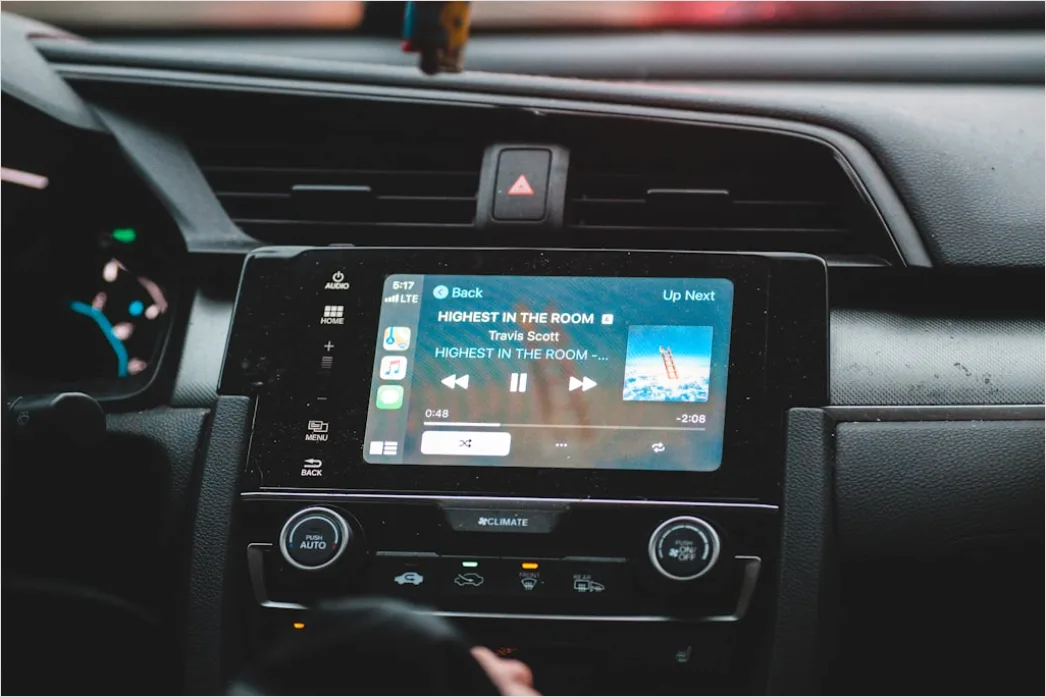 Detail Car Navigation System Touchscreen Close Up Number 17