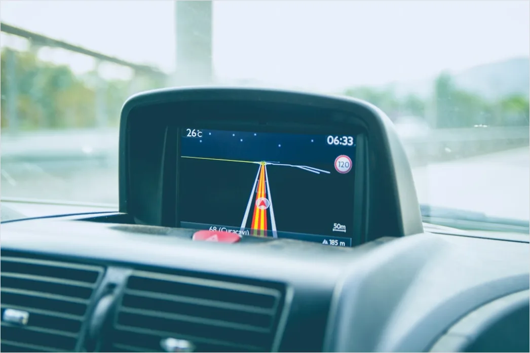 Detail Car Navigation System Touchscreen Close Up Number 4