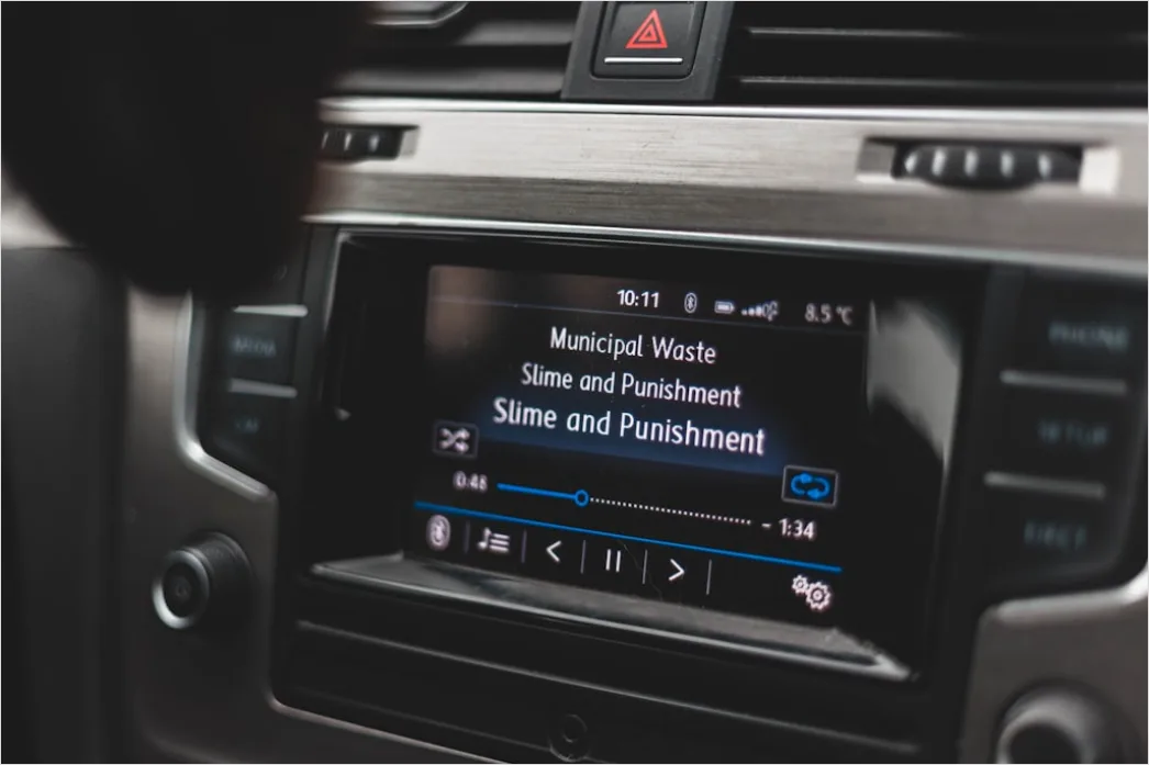 Detail Car Navigation System Touchscreen Close Up Number 7