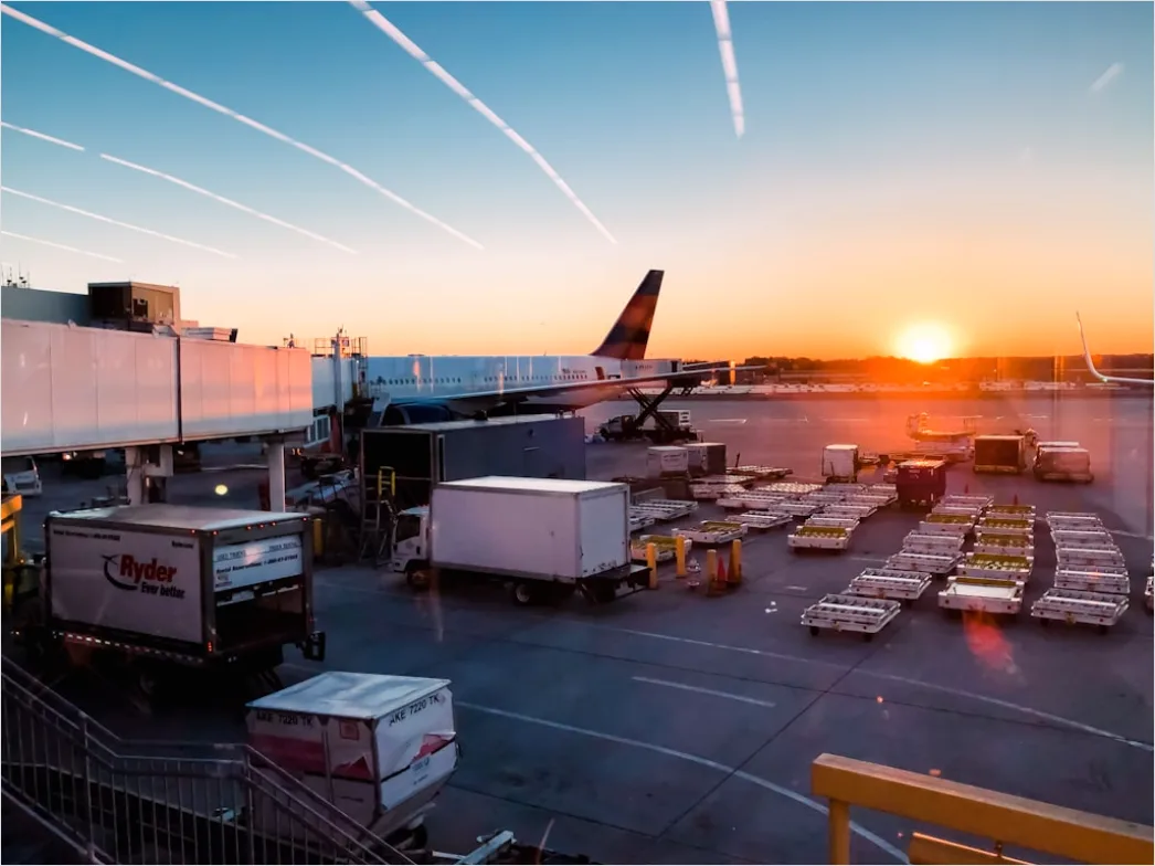 Detail Cargo Airplane Loading Freight At Airport Number 12