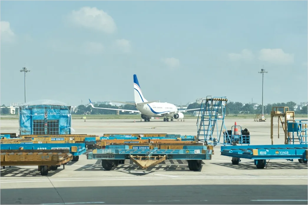 Detail Cargo Airplane Loading Freight At Airport Number 14