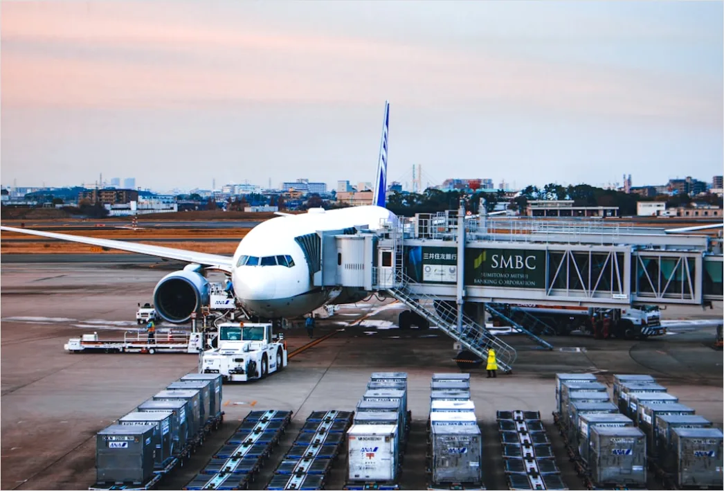 Detail Cargo Airplane Loading Freight At Airport Number 15