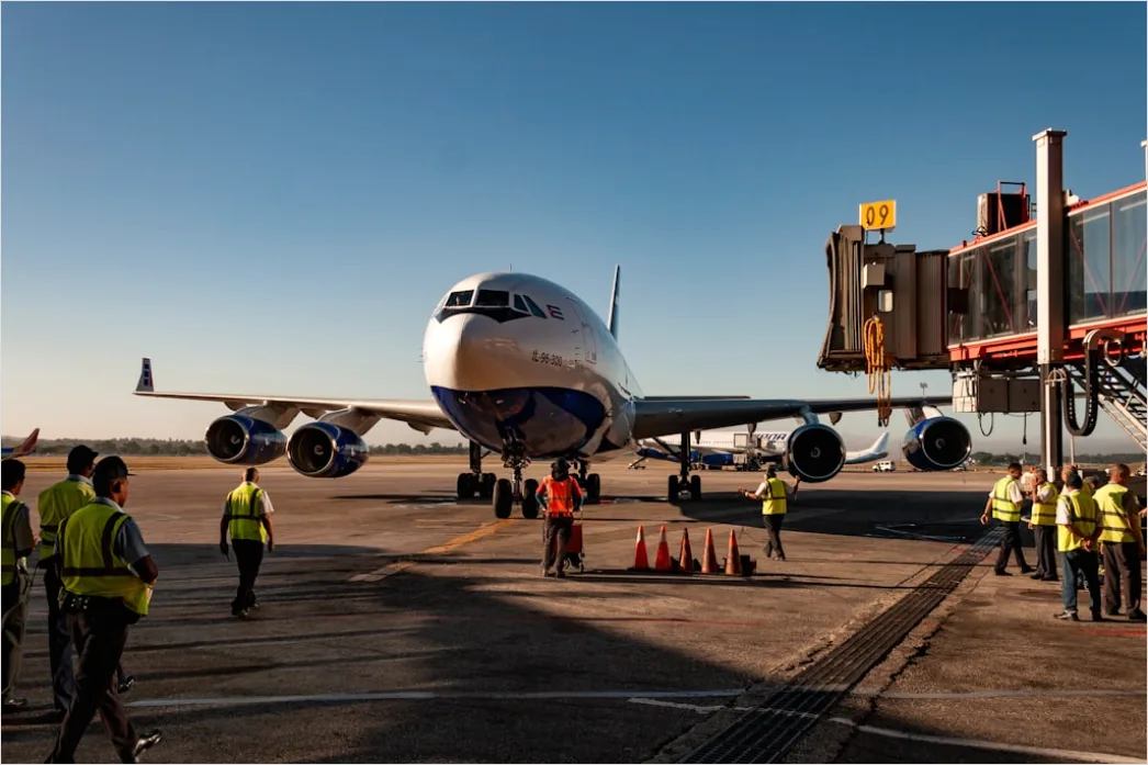 Detail Cargo Airplane Loading Freight At Airport Number 6