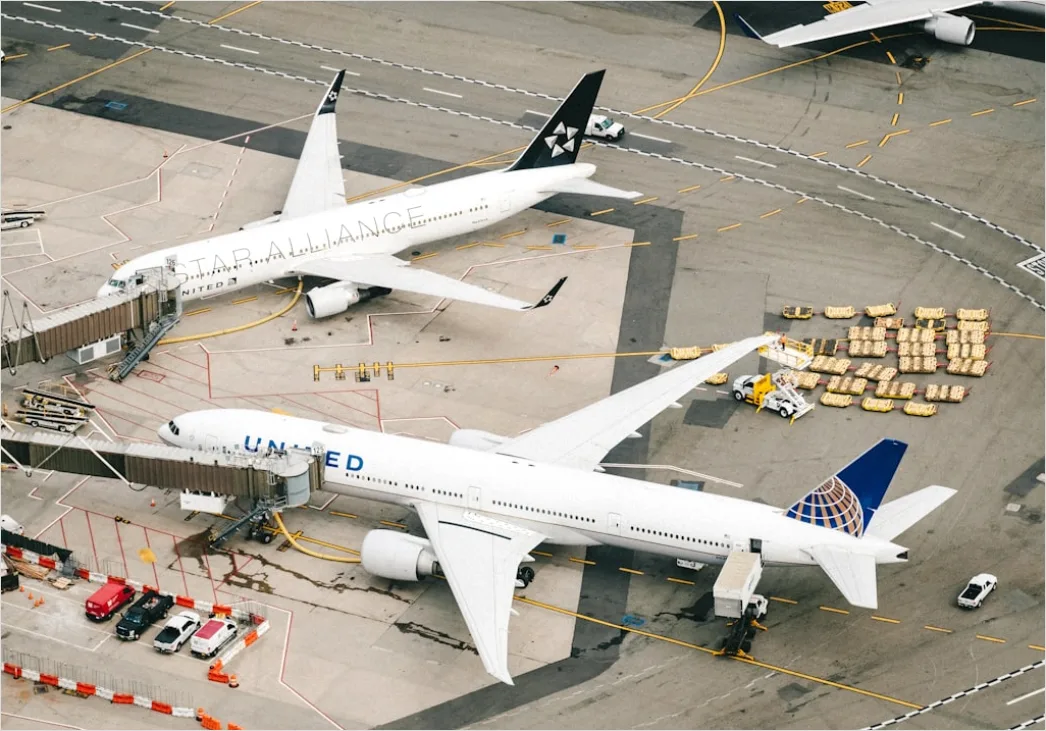 Detail Cargo Airplane Loading Freight At Airport Number 9