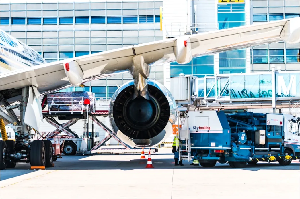 Detail Cargo Airplane Loading Freight At Airport Number 10