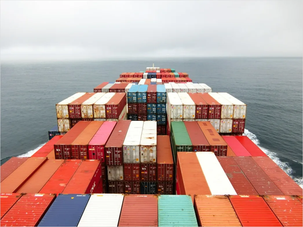 Detail Cargo Ship Deck Containers Stacked Aerial Number 3