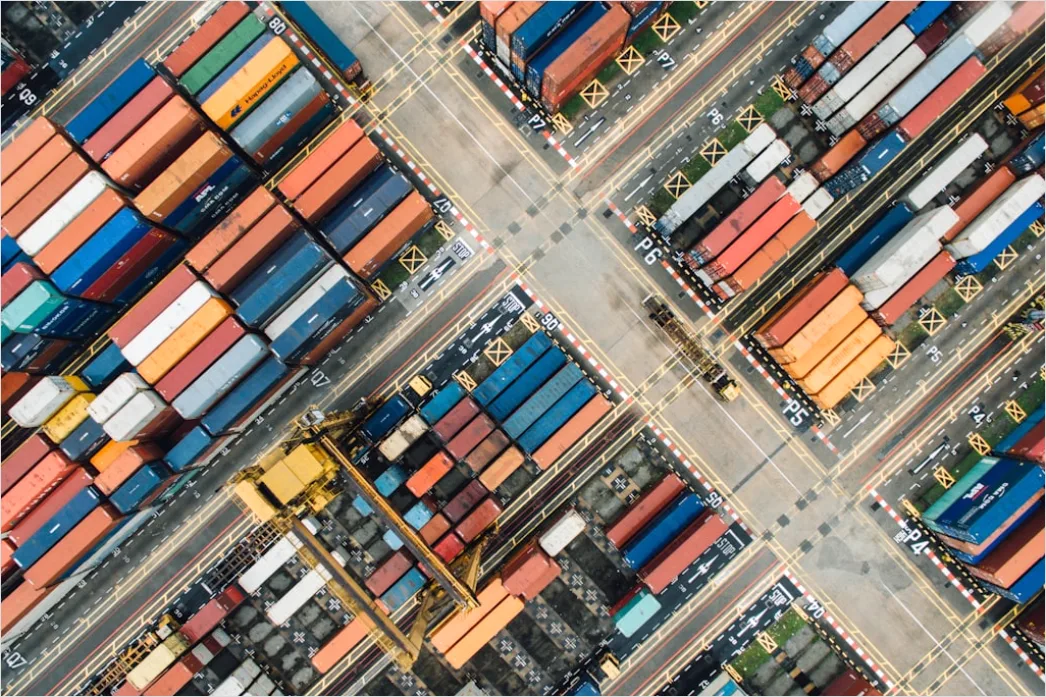 Detail Cargo Ship Deck Containers Stacked Aerial Number 5