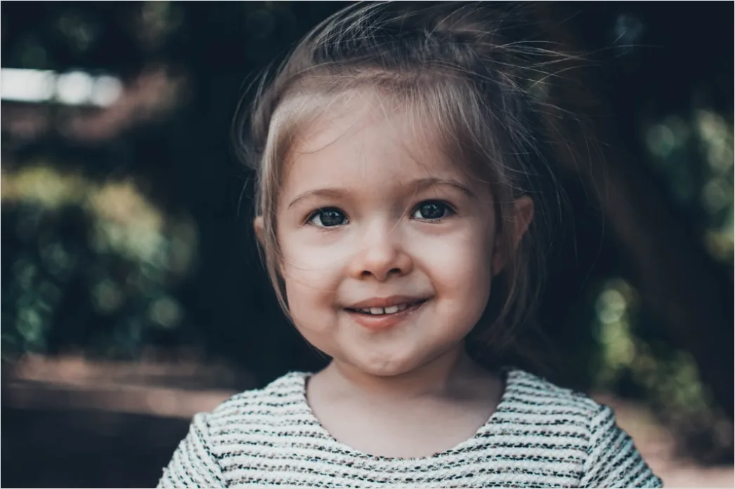 Detail Child Portrait Genuine Smile Natural Light Outdoor Number 12