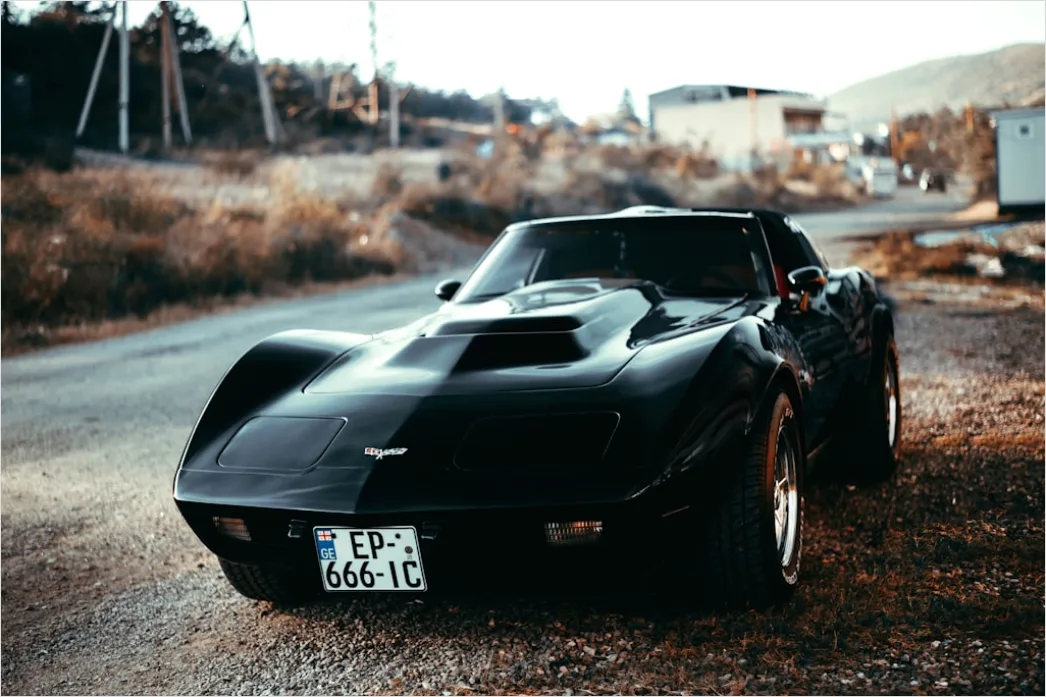 Detail Classic American Muscle Car On Open Road Number 13