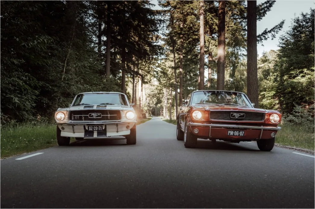 Detail Classic American Muscle Car On Open Road Number 17