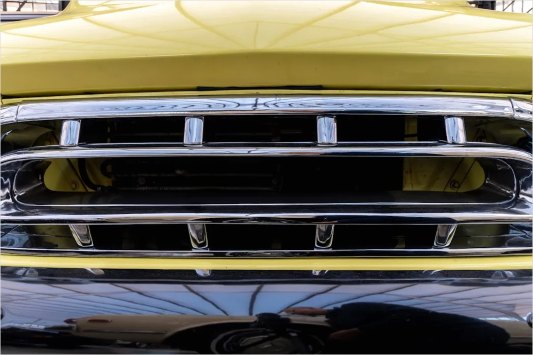 Detail Classic Car Chrome Bumper Detail Close Up Number 11