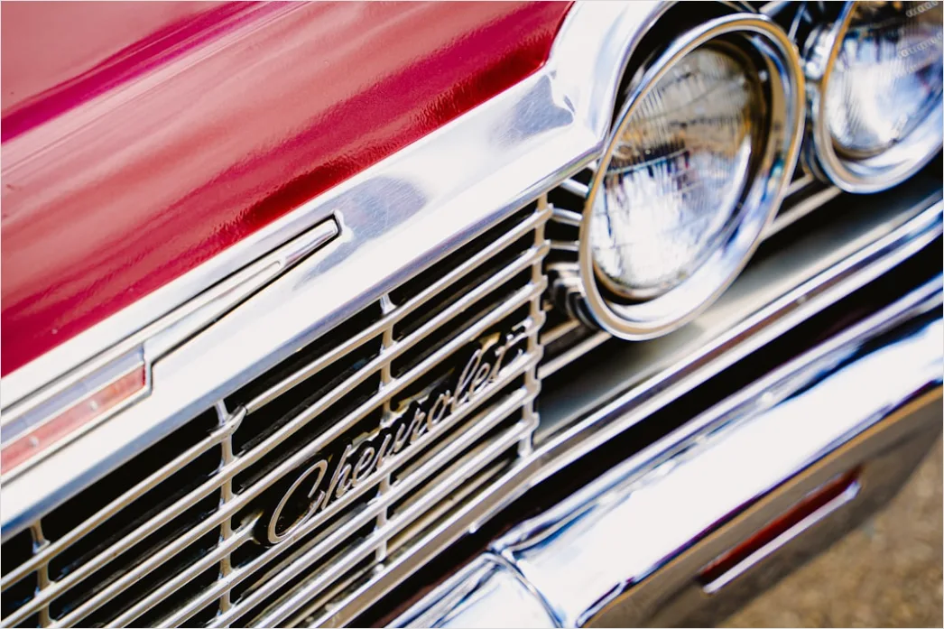 Detail Classic Car Chrome Bumper Detail Close Up Number 13