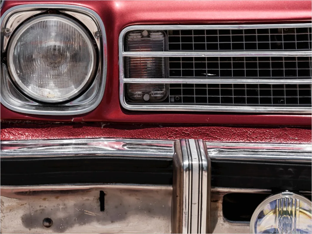 Detail Classic Car Chrome Bumper Detail Close Up Number 15