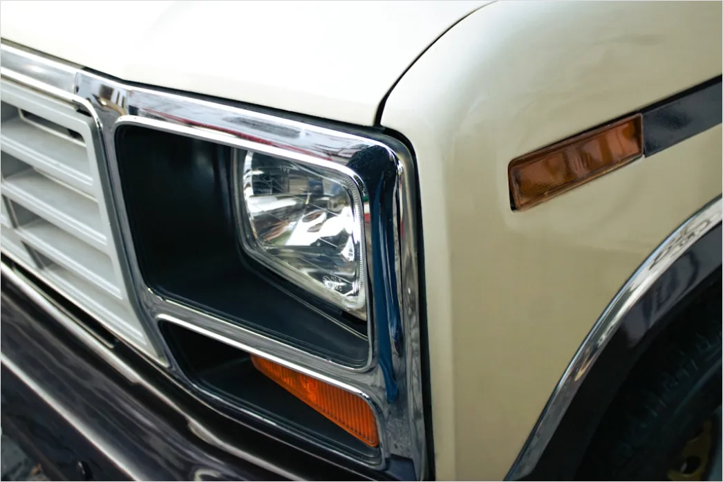 Detail Classic Car Chrome Bumper Detail Close Up Number 4