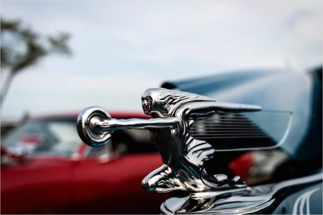 Detail Classic Car Hood Ornament Detail Close Up Number 14