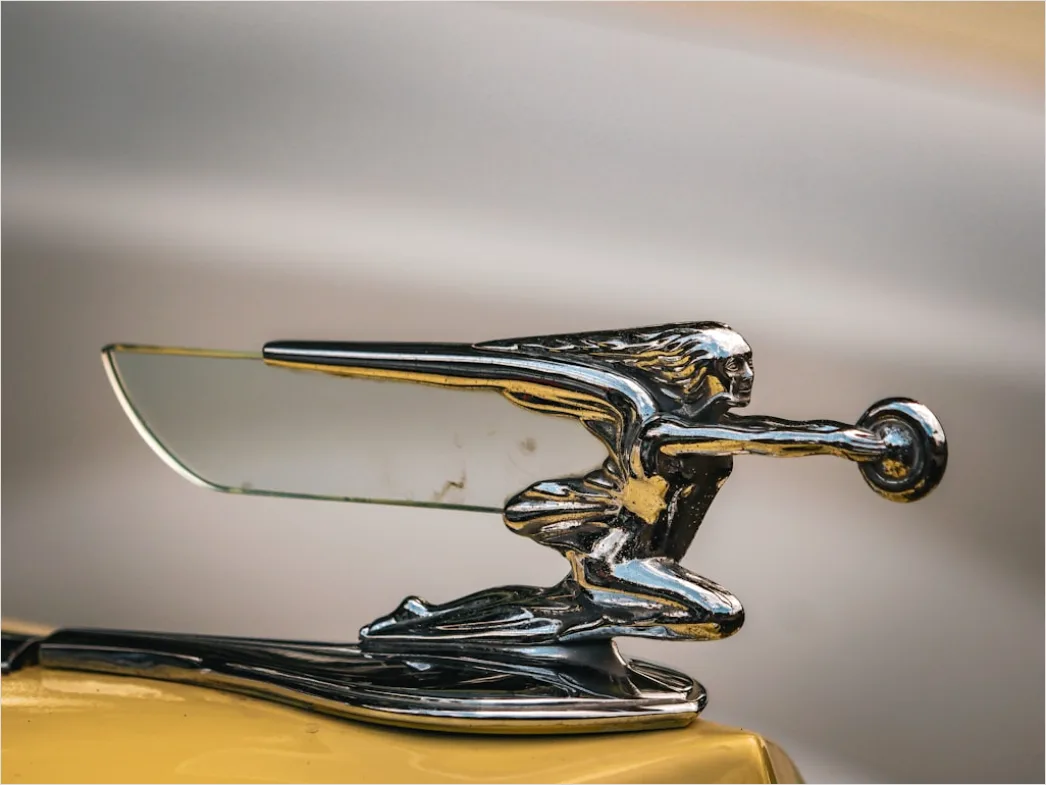 Detail Classic Car Hood Ornament Detail Close Up Number 8
