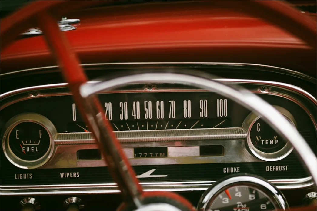 Detail Classic Car Speedometer Dashboard Detail Number 16