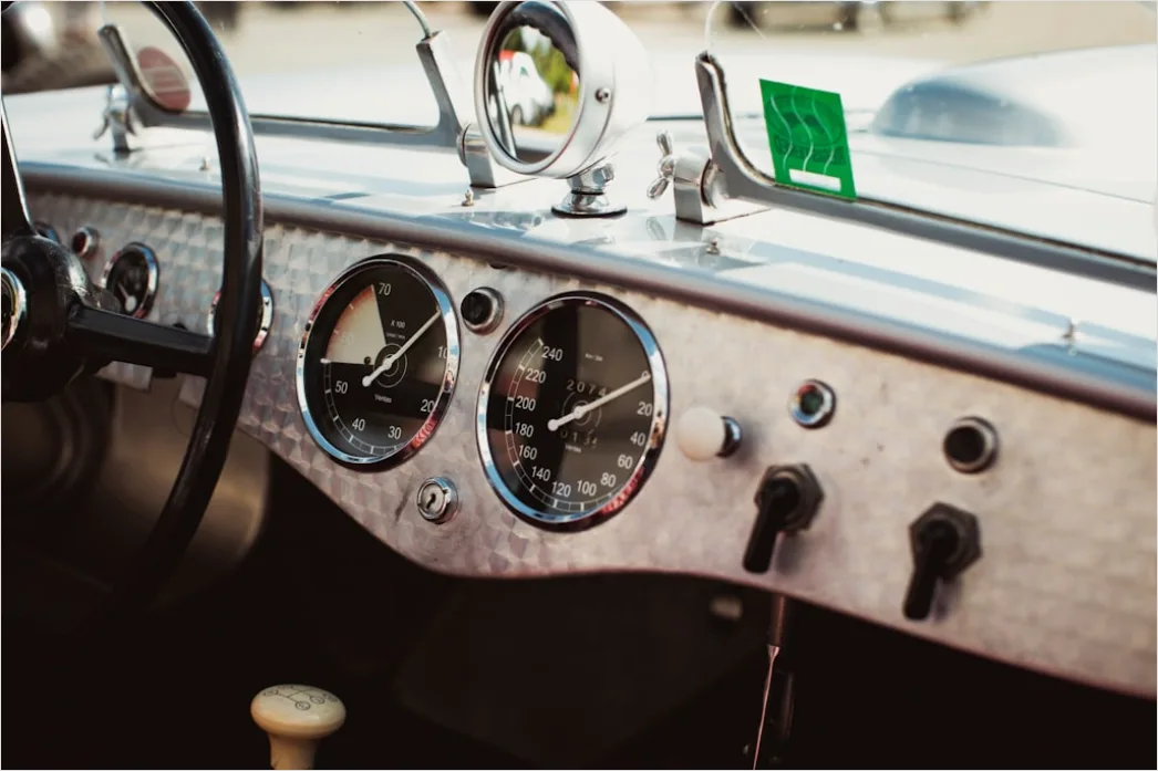 Detail Classic Car Speedometer Dashboard Detail Number 17
