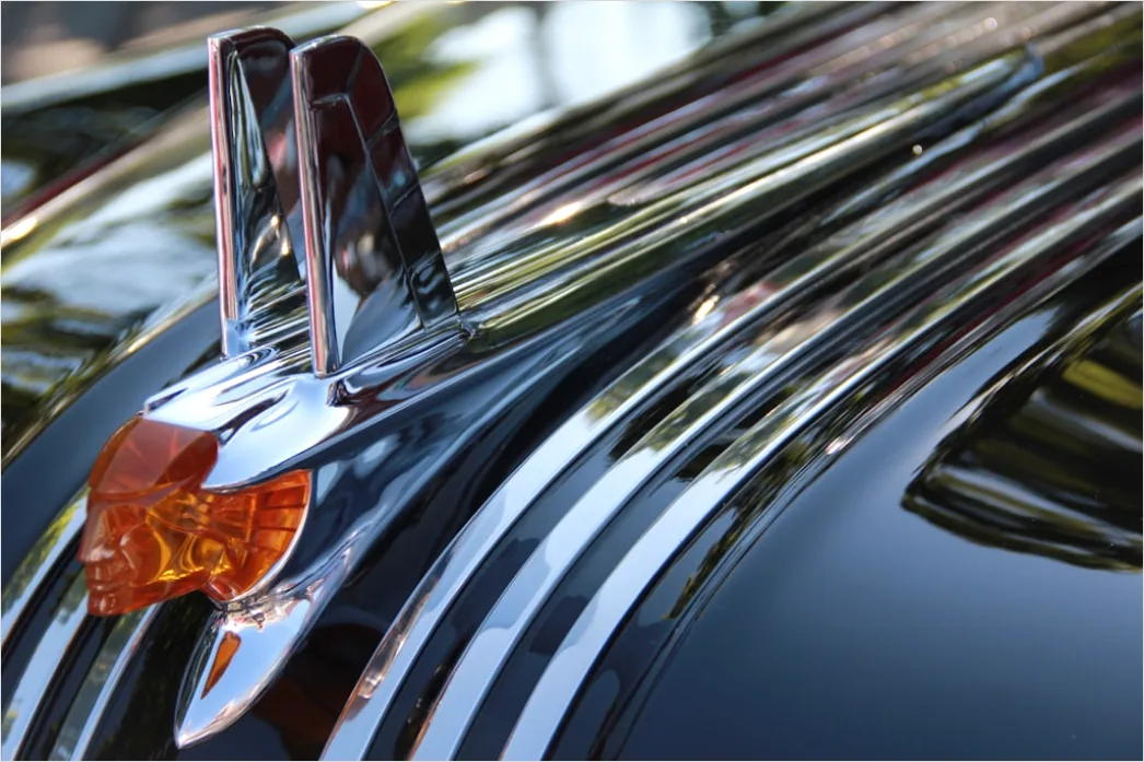 Classic Car Tail Fin Detail Close Up 0a13