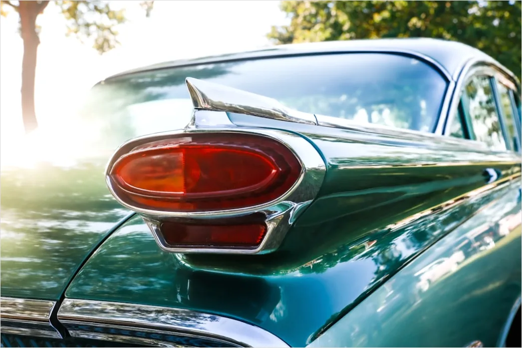 Detail Classic Car Tail Fin Detail Close Up Number 17