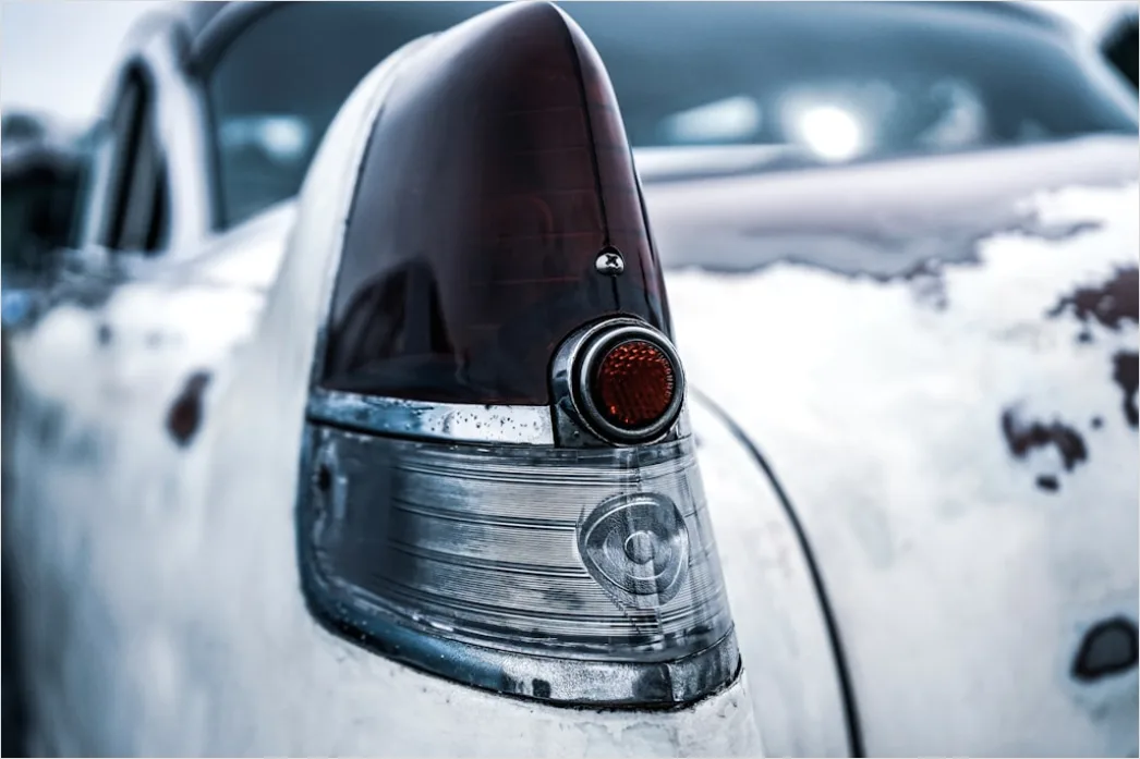 Detail Classic Car Tail Fin Detail Close Up Number 3
