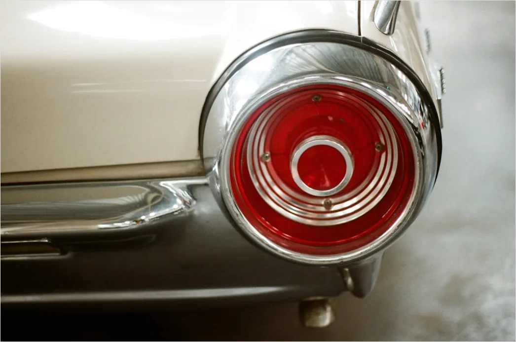 Detail Classic Car Tail Fin Detail Close Up Number 9