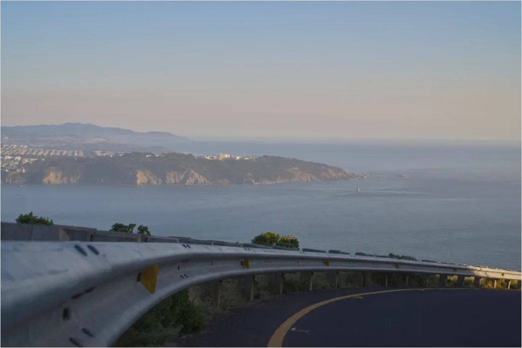 Detail Coastal Highway Driving Convertible Sea View Number 3