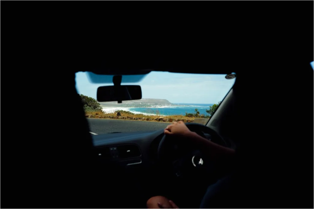 Detail Coastal Highway Driving Convertible Sea View Number 4