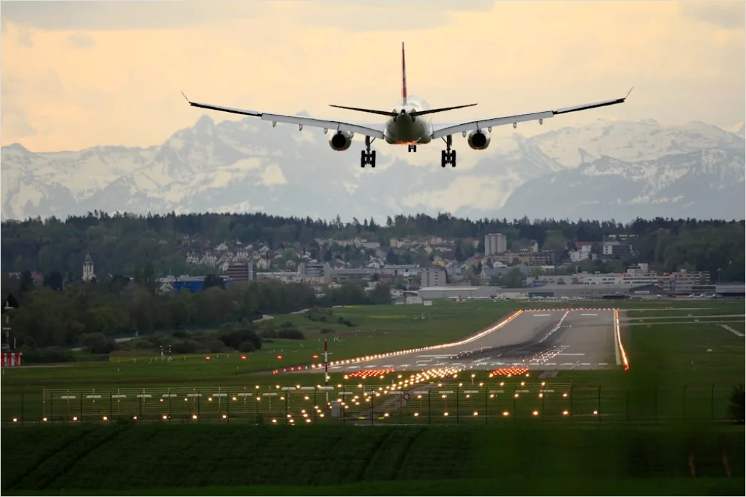 Detail Commercial Airplane Taking Off At Sunset Number 8