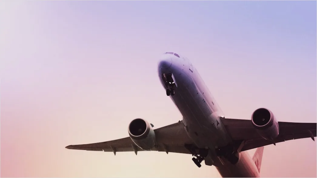 Detail Commercial Airplane Taking Off At Sunset Number 9